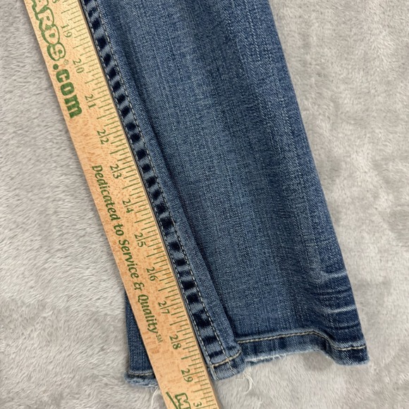 BKE Jeans Womens 26S Stella Blue Slim Bootcut Stretch Whiskered Distressed Y2K - Picture 15 of 16